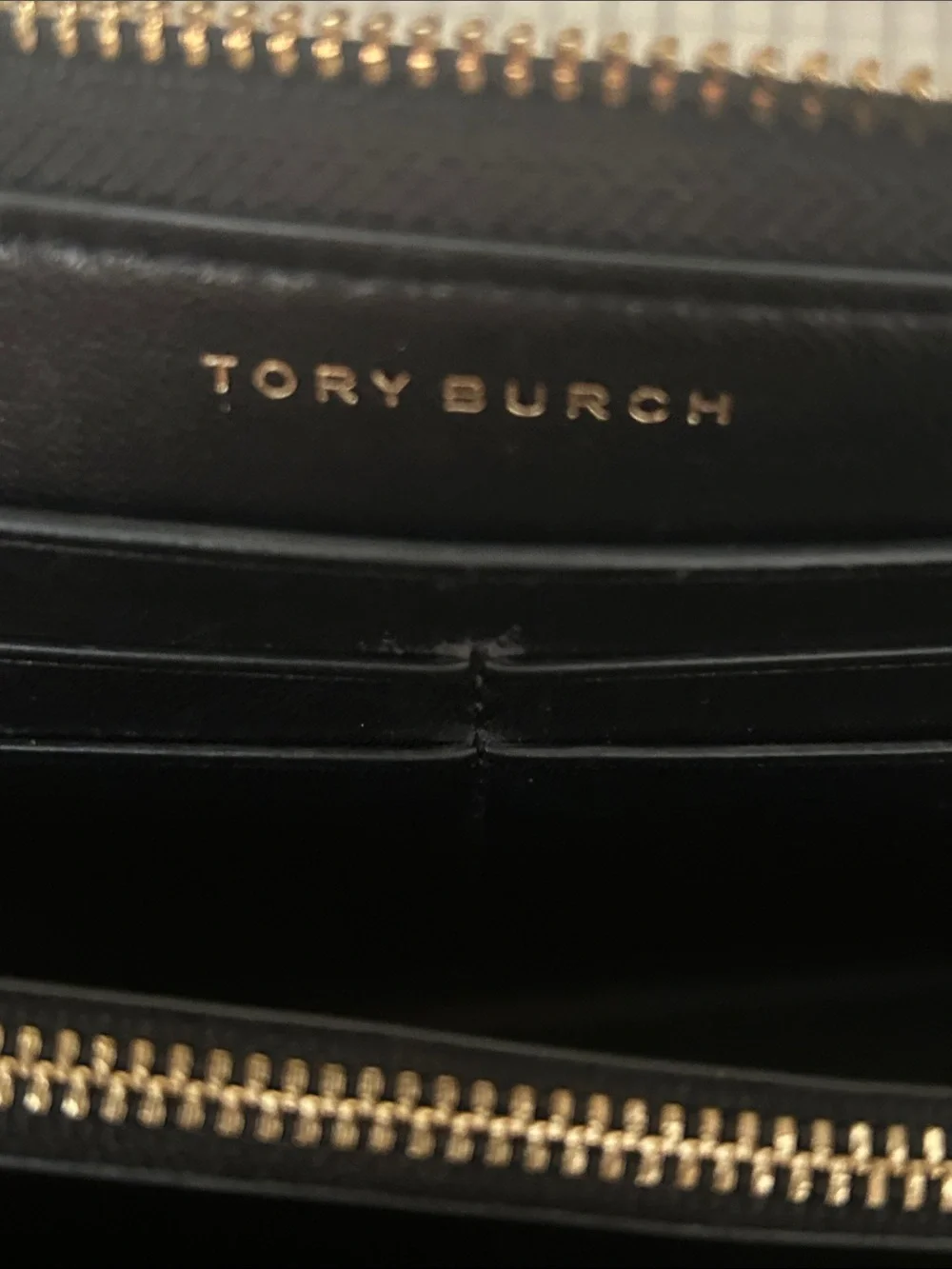 Tory Burch Black Quilted Leather Zip-Around Wallet